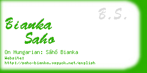 bianka saho business card