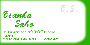 bianka saho business card